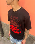 T-Shirt Scritta Frontale Nero