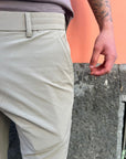 Pantalone Slim Tessuto Tecnico Beige