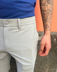 Pantalone Slim Tessuto Tecnico Ghiaccio