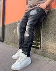 Jeans Mod Stracciato Grigio Scuro