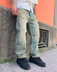 Jeans Strappi Beige