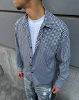 Camicia Quadri Stampa Retro