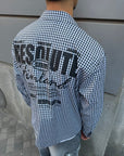 Camicia Quadri Stampa Retro