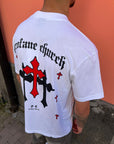 T-Shirt Stampa Croce Retro