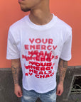 T-Shirt Scritta Frontale Bianco