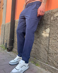 Pantalone Slim Tessuto Tecnico Blu