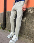 Pantalone Slim Tessuto Tecnico Ghiaccio