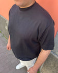 Maglia In Filo Di Cotone Nero
