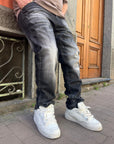 Jeans Mod Stracciato Grigio Scuro