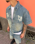 Coordinato Stampa Denim Blu