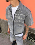 Coordinato Stampa Denim Grigio