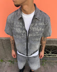 Coordinato Stampa Denim Grigio