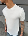 T-Shirt In Filo Di Cotone Microfantasia