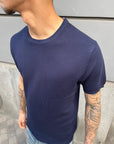 T-Shirt In Filo Di Cotone Microfantasia