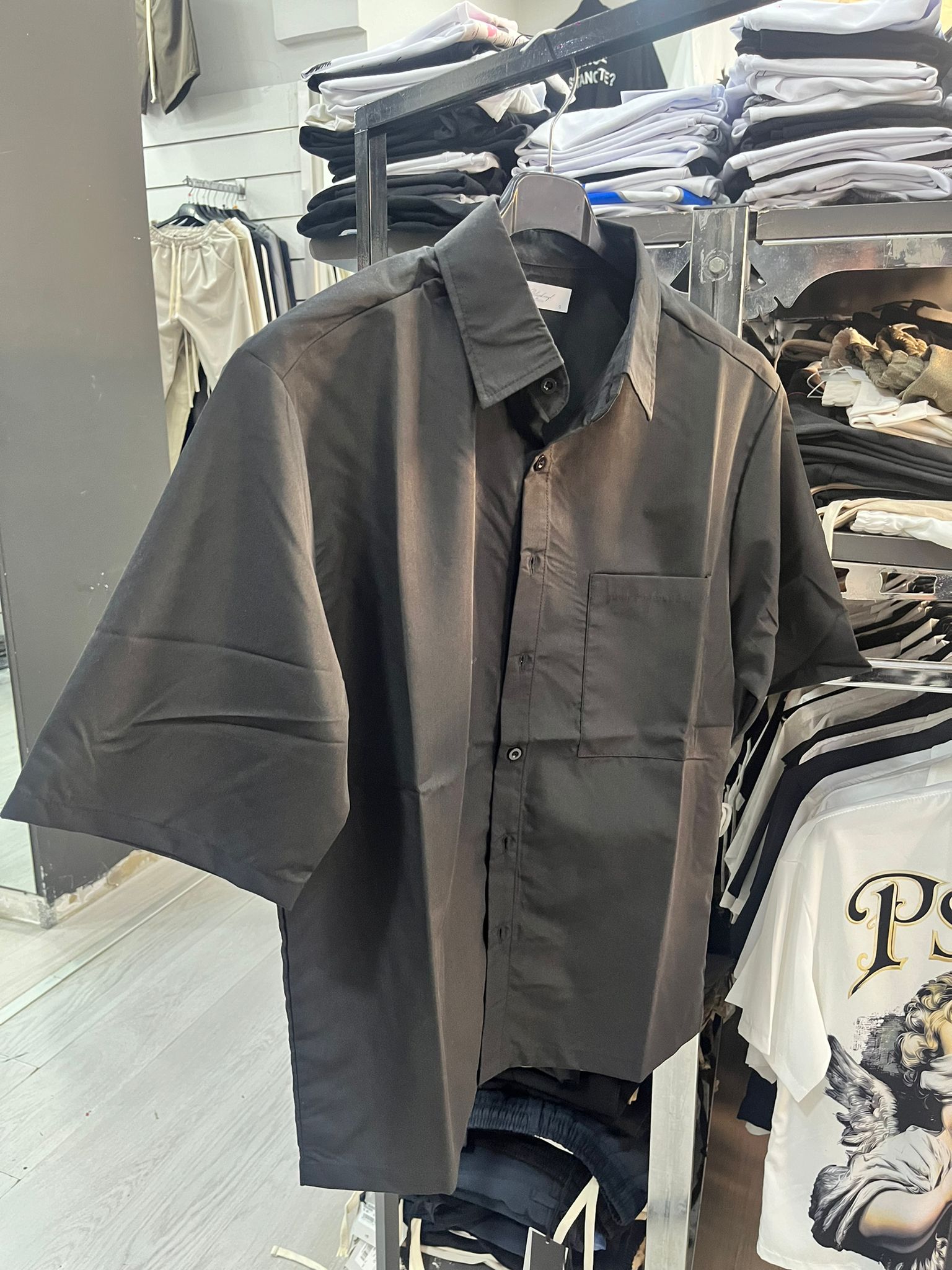 Camicia Monocolore Con Tasca