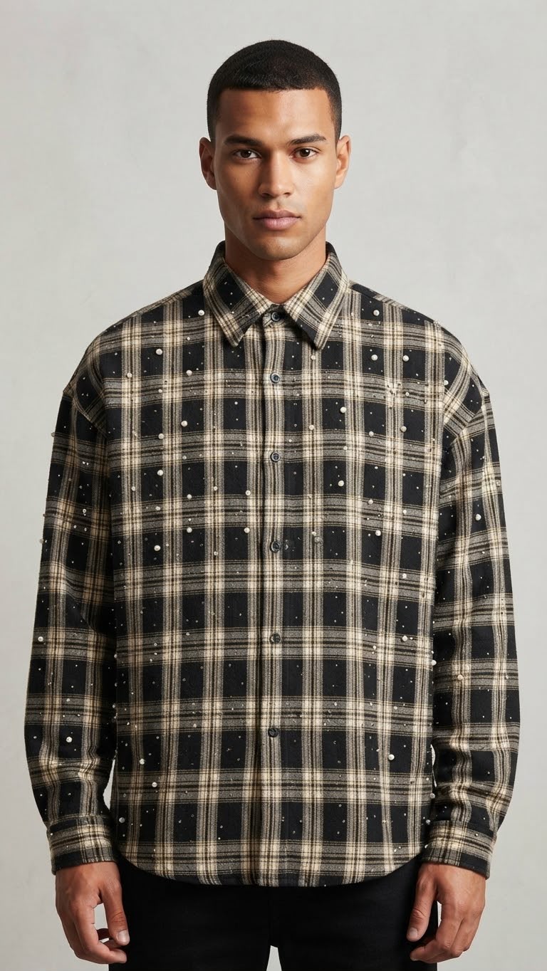 Camicia Flanella Brillantini
