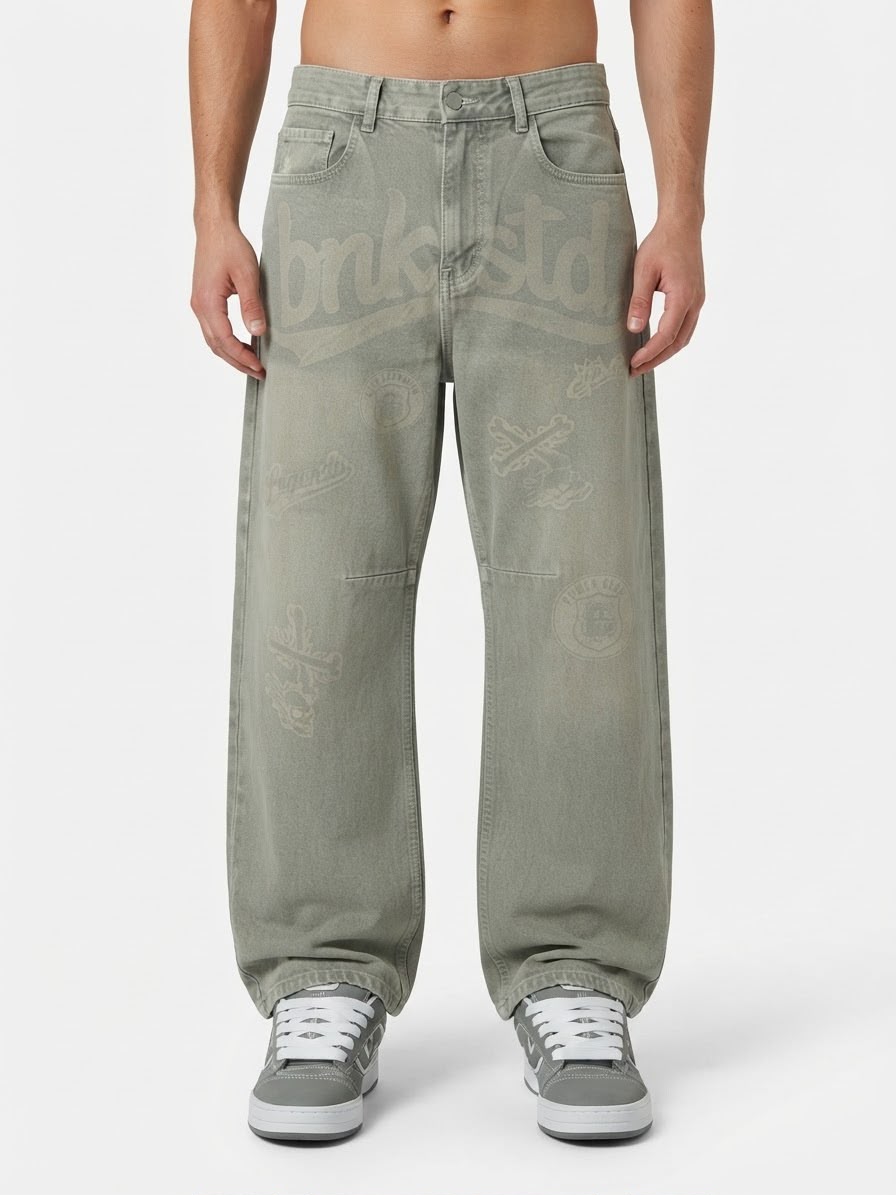 Jeans Bunker Stampato Frontale