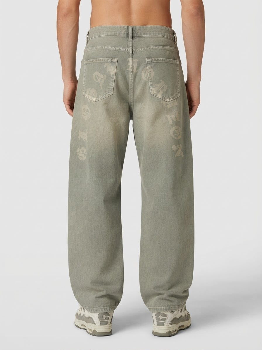 Jeans Bunker Stampato Frontale